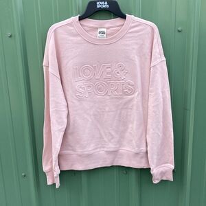 WOMEN’S GRAPHIC Love & Sports Sweatshirt Top Shirt Size M